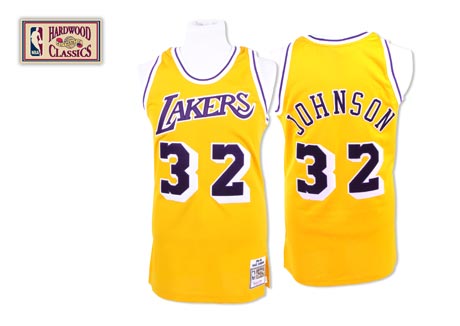 Mens Mitchell and Ness Los Angeles Lakers 32 Magic Johnson ...